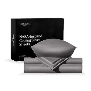 Miracle Made Extra Luxe Soft Cooling Bed Sheet Set, 4-Piece Silver-Infused Cotton Fabric – Lightweight, Hypoallergenic Bedding for Hot Sleepers, King Luxe Size, Stone