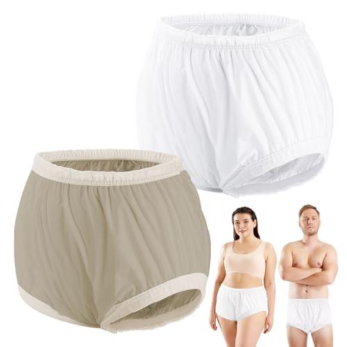 2PCS Carer Adult Diaper Covers for Incontinence Noiseless Reusable Waterproof Underwear Designed to Go On Top of/Together with Diapers & Briefs as Added Leak Resistance Pull-On-Cover Pant L