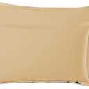 Nestl Soft Pillow Shams Set of 2 - Double Brushed Microfiber Pillow Covers - Hotel Style Premium Bed Pillow Cases, with 1.5 Decorative Flange, King 20"x36" - Camel