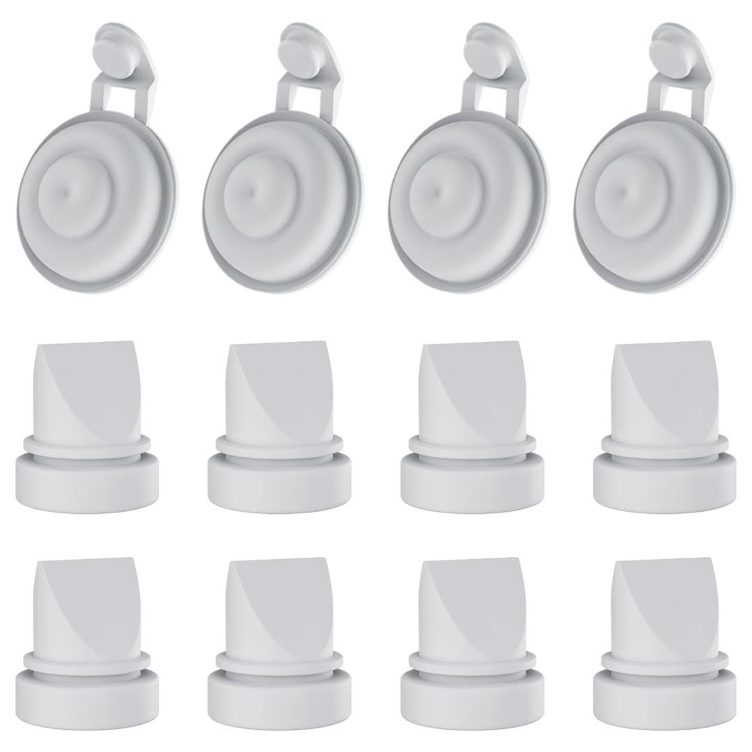 Duckbill Valve Diaphgram Compatible with Momcozy M9 Replacement Parts, Mobile Flow M9 Breast Pump Parts, 12-Pack (4pcs Diaphragm & 8pcs Duckdill Valve)