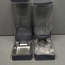 Stainless Steel Cat Feeder and Water Dispenser,Gravity Waterer & Food Feeder Set with Stainless Steel,Large Capacity Pet Food Bowl for Small Medium Dog Pets Puppy Kitten(Grey,1 Gallon)