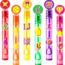 24PCS Softball DIY Bubble Wands with 96PCS Stickers - Party Favor for Goodie Bags, Pinata Stuffers, Mini Bubble Bulk Birthday Supplies, Toys Gifts, Class Prizes for Toddlers, Boys & Girls