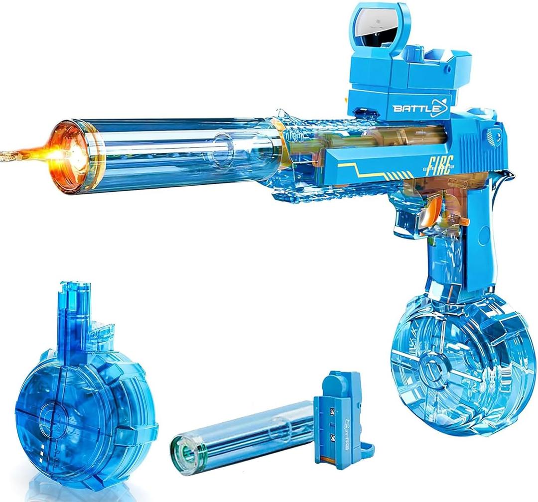 Electric Water Gun, Water Guns for Adults, Large Capacity High Powered Squirt Electric Water Gun, Range 28-32 FT, Summer Water Pistol Toys for Pool Party Beach Outdoor (Blue)