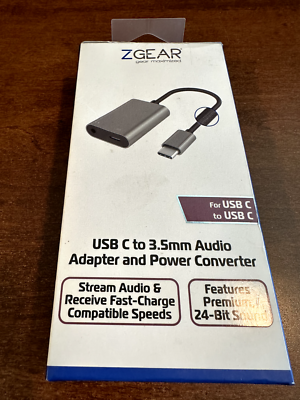 ZGear USB Type C to 3.5mm Audio Jack Charging Cable Adapter For Apple