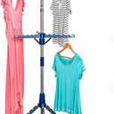 Honey-Can-Do 2-Tier 73-Inch Collapsible Tripod Drying Rack, Heavy Duty Chrome Steel Laundry Stand, Holds 30 Garments, Portable Foldable Indoor Outdoor Clothes Drying Rack