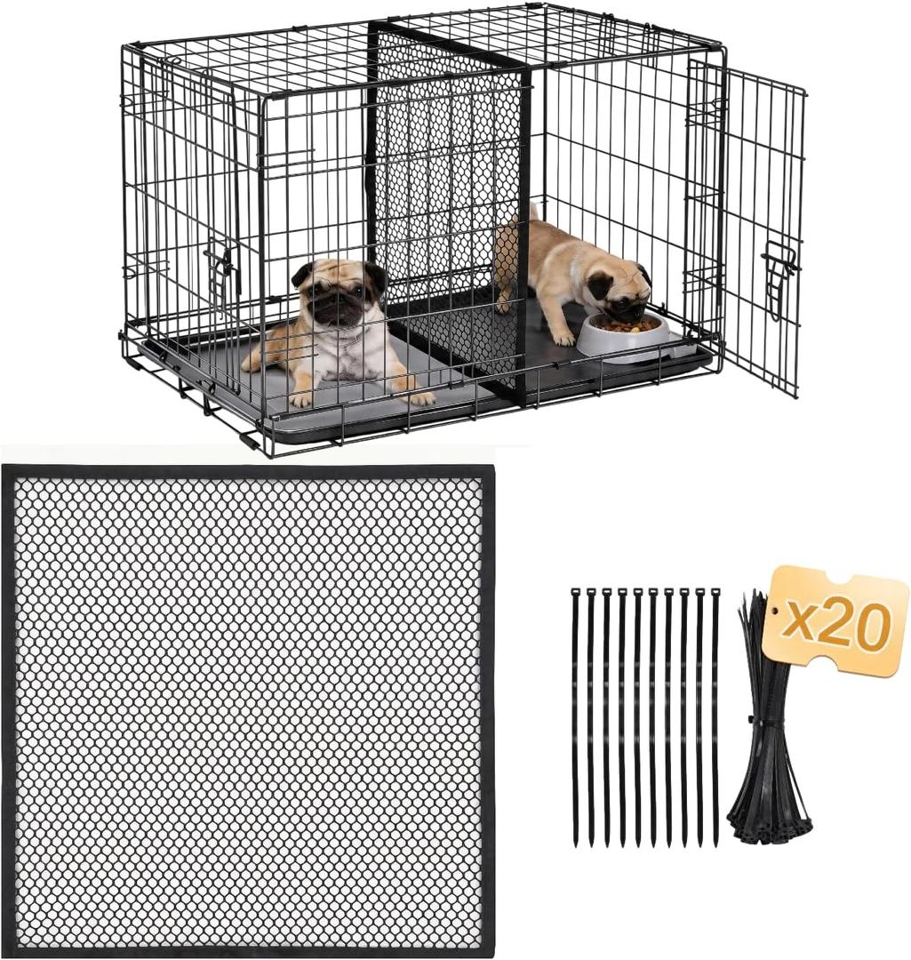 Upgraded Thickened Dog Crate Divider Panel for 24 Inch Crate, Durable Puppy Kennel Divider with Ties, Adjustable Training Accessory (Divider Only) 18" H x 16.5" W