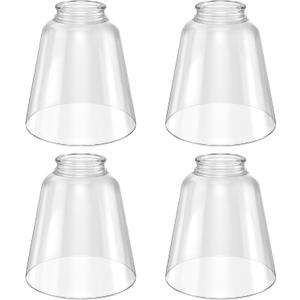 4 Pack Clear Glass Shade Replacements, Bell Shaped Glass Shade Covers, 4.72"High, 4.72"Diameter,2.12 "Fitter, High Transmittance Trapezoidal Lampshade