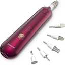 Professional Manicure Pedicure Set - Cordless Electric Foot Nail Care Trimmer Buffer Tools - 5 Speeds, Rechargeable, Thick Nails (Red)