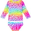 Snowheart Girls Swimsuit Size 9-10Y Colorful Leopard