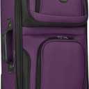 U.S. Traveler Rio Lightweight Softside Rolling Carry-on Suitcase, 2-Wheel Single, Purple, 21"