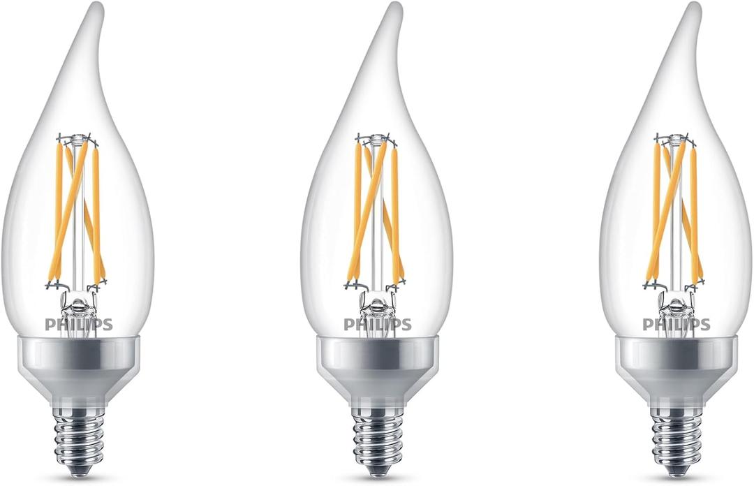 Philips B11 E12 (Candelabra) LED Bulb Soft White 60 Watt Equivalence 1 Pack