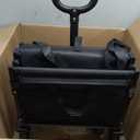 Collapsible Foldable Wagon, Beach Wagon Cart Heavy Duty with Wheels Foldable, Utility Folding Grocery Wagon for Camping, Sports, Outdoor Activities, (Black) 