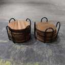 20 Pcs Wood Coasters with Holder, Wooden Coasters for Drinks Absorbent, Drink Coasters for Coffee Table, Modern Home Decor, Coaster Set for Table Protection, Office, Bar