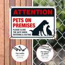 Keep Gate Closed Sign, Pets On Premises, 10x7 Inches, Rust Free .040 Aluminum, Fade Resistant, Made in USA