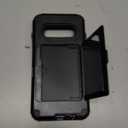 Samsung Galaxy S10 Plus Case Hard Case 3-Layer Shockproof Protection Cover Detachable Anti-Skid Multifunctional Cover Kickstand with Card Slot and Mirror for Samsung Galaxy S10 Plus Black