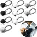 9Pcs Collar Extenders Button for Mens Shirts, Neck Extender Sewing Buttons Extender for Dress Shirts, Suits Cuffs, Coat, Jeans Pants for Men and Women (Black, White, Silver)