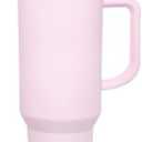 EALGRO 50 oz Tumbler with Handle, Insulated Tumblers with Lid and Straw, Large Metal Sports Water Bottle Jug, Thermal Stainless Steel Travel Coffee Mug Cup, Blush