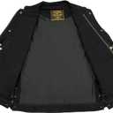 Milwaukee Leather Men's Classic Club Style Premium Denim Motorcycle Biker Vests MDM (Black, L)