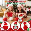 2 x Handmade Crochet Santa Claus Gifts for Friends,Cute Christmas Ornaments Decorations,Funny Christmas Best Friend Birthday Gifts for Women,Cute White Elephant Stocking Stuffers for Friend Bestie Sister