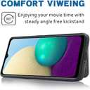 Compatible with Samsung Galaxy A02 Wallet Case with Crossbody Shoulder Strap and Stand Leather Credit Card Holder Cell Accessories Lanyard Phone Cover for A 02 5G 02A Ao2 M02 Women Grey