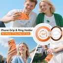 360 Magnetic Stand for iPhone 17 Pro Max Case,Fits MagSafe,Military Drop Protection,Build in Kickstand, Slim Shockproof Phone Cover for iPhone 17 Pro Max 6.9"(Matte Orange)