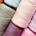 21S 4mm*110Yards Macrame Cord Rope - Luxury Soft 100% Macrame Cotton Cord Colored One String Twisted Rope for DIY Crafts Wall Hanging, Plant Hangers, Wool Weaving