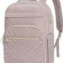 VANKEAN 17.3 Inch Laptop Backpack for Women Work Laptop Bag Fashion with USB Port, Waterproof Backpacks Stylish Travel Bags Casual Daypacks for College, Business, Light Dusty Pink