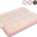 Dog Pee Pad Holder Tray, Puppy Potty Training, 22.5"x16.5", PP Plastic, Snap Lock, 4 Colors (Pink)