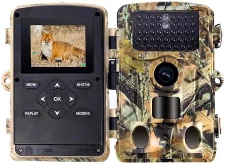 Hspxqur HC-808A Trail Camera 1080P/24MP with Night Vision, 120° Wide Angle, Motion Activated Waterproof, Hunting Camera for Wildlife Monitoring