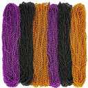 EOBOH 100PCS Halloween Beads, Purple Black Orange Bead Party Favors, 33" Halloween Toy Necklaces Accessories, Festival Parade Throw Accessories for Trick or Treat Decorations,Pack Of 2