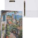 ALAZA Italy View 3 Ring Binder 1.5 Inch Round Ring Binder with Clipboard Round Ring Binder with 3 Interior Clear Pockets for Home Office Work1 Pack