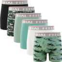 Natural Feelings Boxer Briefs Mens Underwear Men Pack of 5-6 Soft Cotton Open Fly Underwear (Medium, A2: 6 Pack Camo Light)