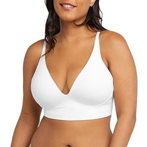 Maidenform Women's Push-up Bra, M Seamless Lift Longline Bralettes Bras for Women, Seamless, Convertible (Plus Sizes, Too), White, XL