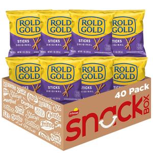 Rold Gold Pretzels, Sticks, 1 Ounce (Pack of 40) (EXP 08/25/26)