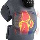 Knee Massager with Heat and Vibration, Cordless Heating Pad for Knee, 3-in-1 Massager for Knee Shoulder Elbow, Portable Washable Heated Knee Brace for Arthritis, with 2 Extension Straps