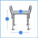 Medline Backless Shower Chair with Arms - 350 lb. Capacity, Bench, Stool, Seat for Elderly, Seniors Independent Adult and Disabled Adults