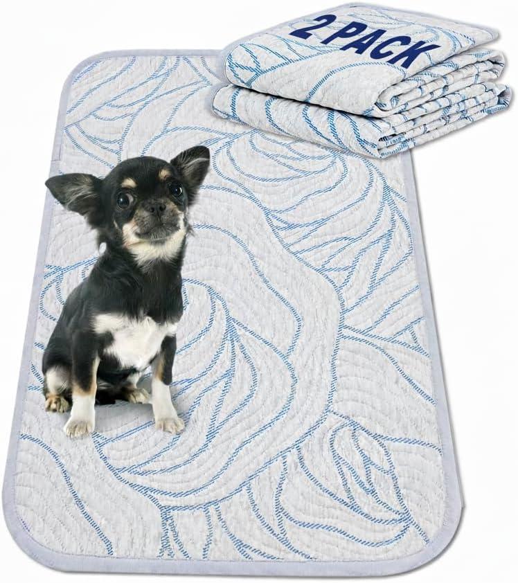 Qeils Reusable Puppy Pads - 2 Pack, 18x24 inches, Heavy Absorbent, Leakproof Dog Training Pads