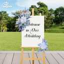 Wedding Arch Flowers Faux Flowers Set of 2 Flower Garland for Wedding Decorations for Reception and Wedding Welcome Sign (Blue)