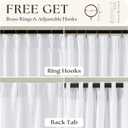 White Extra Wide Pinch Pleat Linen Curtains 120 Inches Long for Living Room Sliding Glass Door 70 Inch Wide Curtain Memory Trained Pleated Drape with Hooks Rings 70x120Large Window Curtain