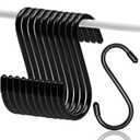 Tingheng 10-Pack 4 Inch Black S Hooks, Vinyl Coated Heavy Duty Hanging Hooks for Closet,Kitchen,Bathroom & Garage Organization,Versatile Indoor/Outdoor Solution