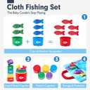 hahaland Montessori Toys for 1 Year Old Boy Girl Birthday Gift - 10 in 1 Cloth Fishing Game Toddler Toys with Stacking Cups - Number Counting, Color Sorting Learning
