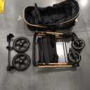 2 in 1 Baby Stroller, Convertible Bassinet Pushchair for Infants and Newborns 0-36 Months (Gold)