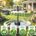 Yeomi Solar Fountain, Upgrade 2.8W 9V Solar Bird Bath Fountains with 4 Nozzles, Adjustable Water Flow, Solar Fountain for Bird Bath, Small Pond, Patio, Garden Water Feature Decoration