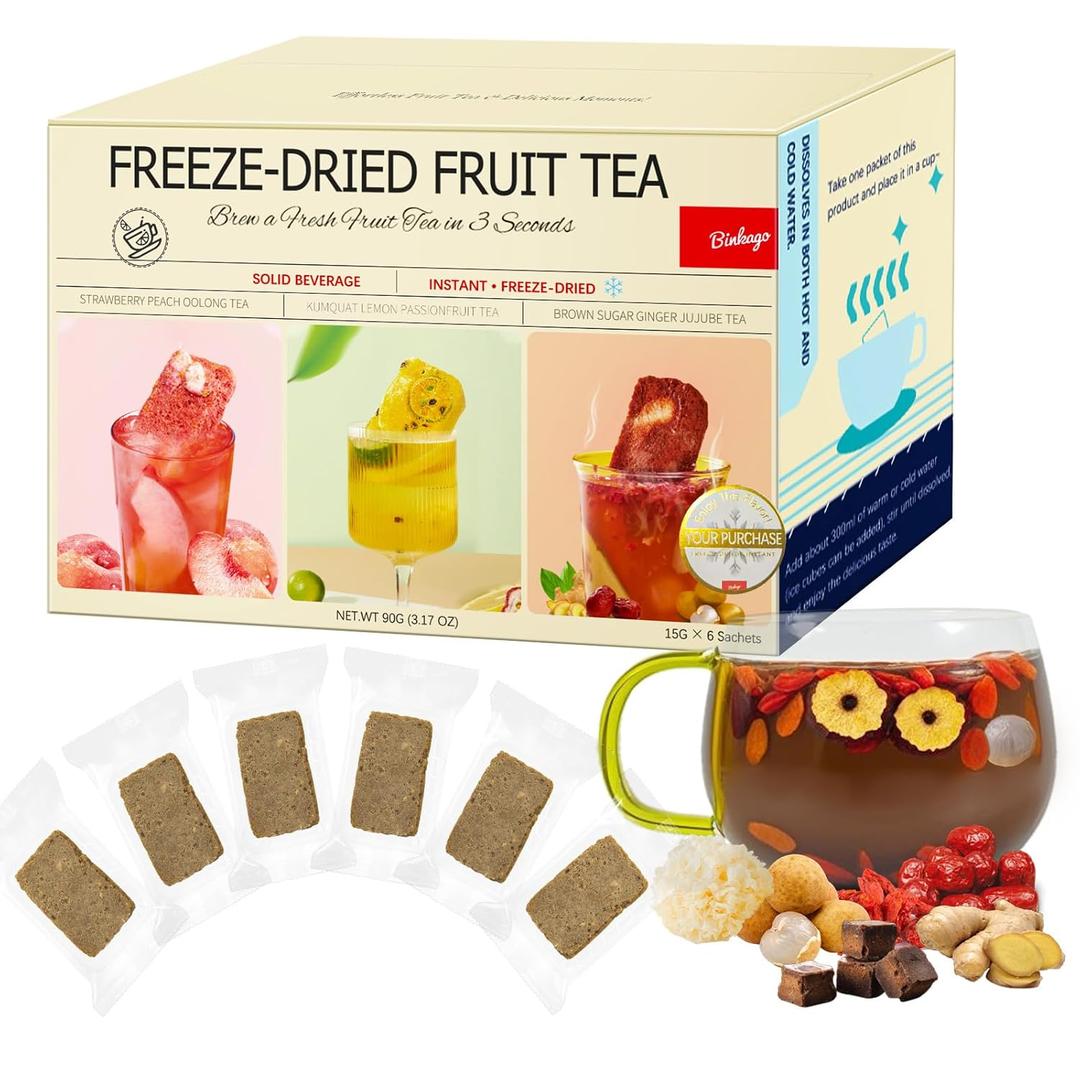 Brown Sugar Ginger Date Tea for Women  Made with Advanced Freeze-Dry Technology to Preserve Real Jujube & Ginger Slices  Warmth & Balance for Daily Wellness  15g x 6 Sachets (EXP 03/18/26)