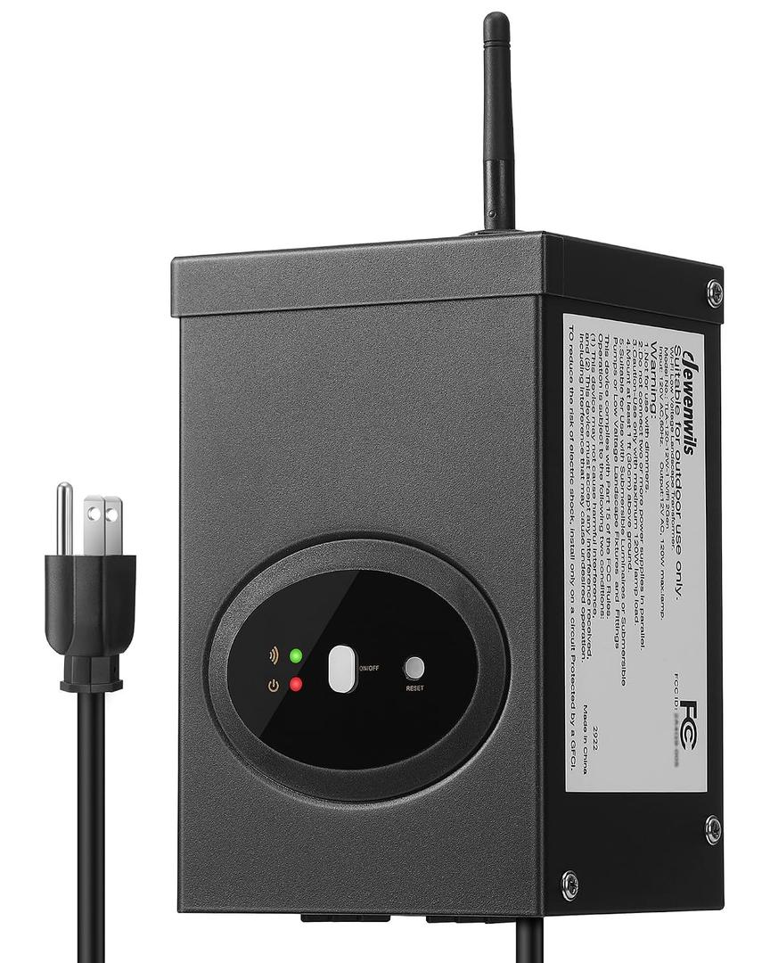 DEWENWILS Smart Low Voltage Landscape Transformer 120W, 120V AC to 12V AC for LED Landscape Lights, Outdoor Lighting, Waterproof, 1 Zone Control, Compatible with Alexa and Google Home, ETL Listed