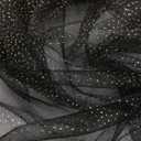 3 Pcs Wedding Gauze Table Runner 10 ft Glitter Bling Metallic Foil Sheer Tulle Chiffon Cheesecloth Sequin Tabletop Decor for Graduation Birthday Anniversary Dinner Party (Black)