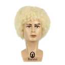 Jumbo Disco Afro Wig Fluffy Synthetic 70s Hippie Costume Wig for Men,Blonde