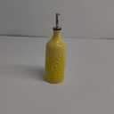 Sweejar Ceramic Olive Oil Dispenser Bottle, 20 Oz Relief Opaque Oil Cruet Protects To Reduce Oxidation, Suitable for Storage Soy Sauce, Coffee Syrup, Liquids, Set of 1 (Gradient Yellow)