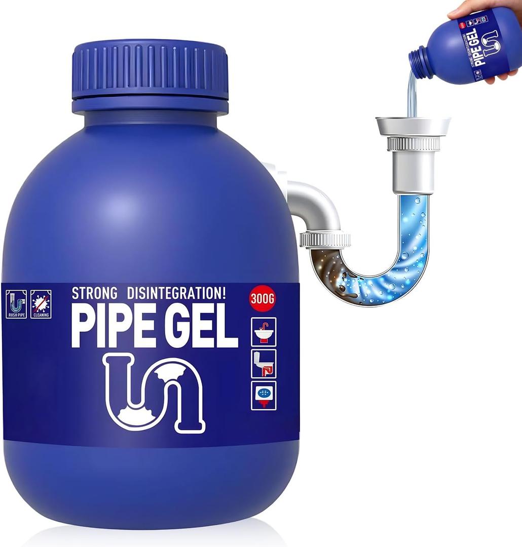 Pipe Bobo Drain Cleaner 10.6OZ, Professional-Grade Drain Clog Remover for Kitchen Sink, Powerful Unclogging, Unclog drains, clog remover, Shower, Tub, Compatible with All Pipe Materials