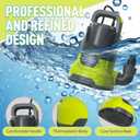 Portable Sump Pump 1 HP Submersible Water Draining Pump 4500 GPH Clean/Dirty Electric Water Transfer Pumps with Adapters for Pool Basement Garden Spa Hot Tub Pond Flood Yard Water Tank